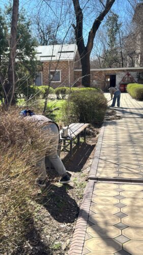 Сегодня был проведен субботник на территории ГЦТШ "Кыргызстан балдары""